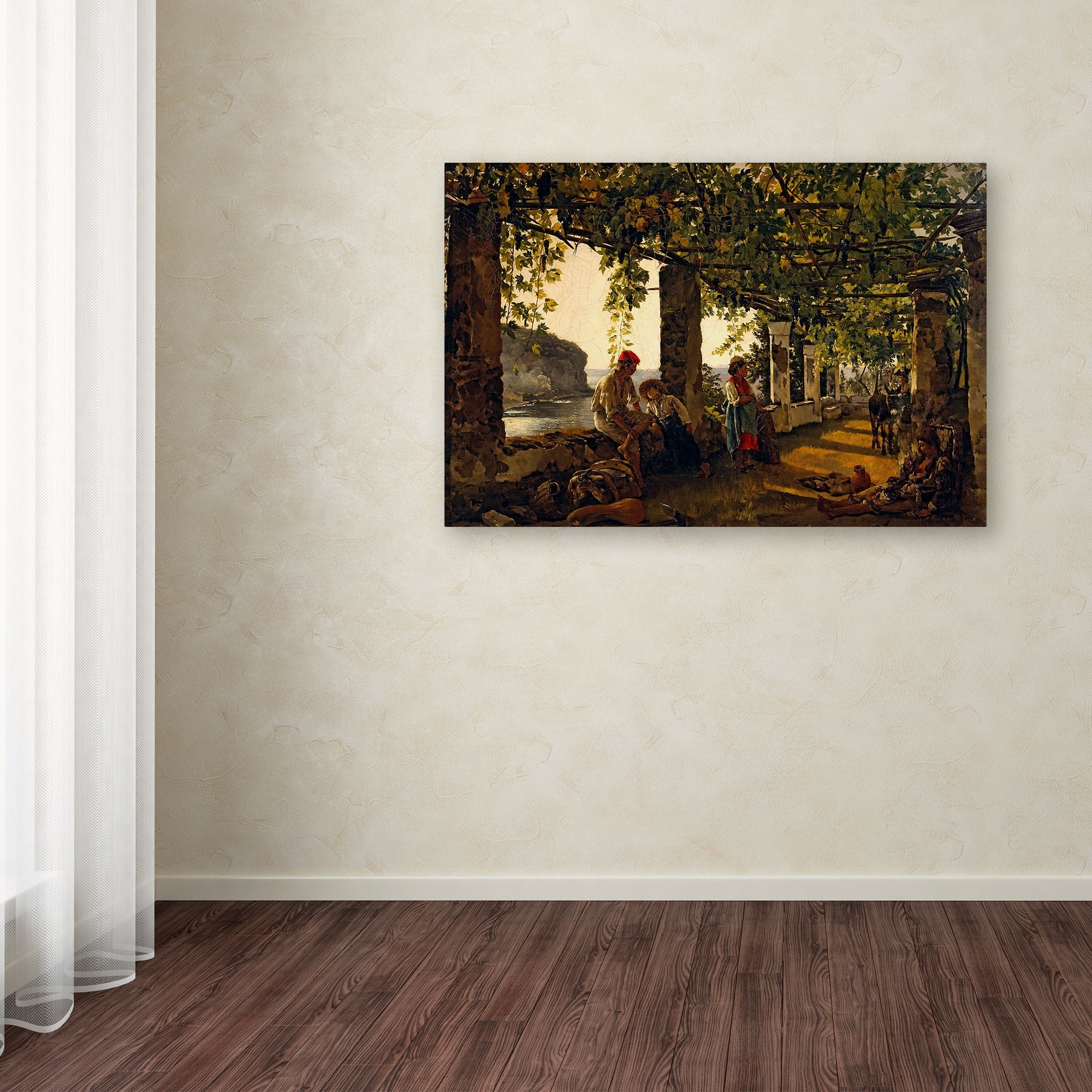 Trademark Fine Art 'A Veranda Overgrown With Grape Vines' Canvas Art by Silvester Shchedrin