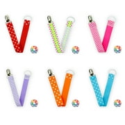 Pacifier Holder 6 Pack Pacifier Clips Holder Soothie Pacifiers by Juniper's Secret