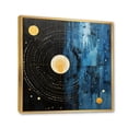 thumbnail image 2 of Designart "Blue Black Abstract Simplicity Round Lines III" Abstract Collages Floater Framed Canvas Print, 2 of 7