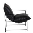 thumbnail image 3 of Porter Designs Hagen Leather & Iron Metal Accent Chair in Black, 3 of 8
