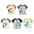 thumbnail image 2 of Toddler Tops Tees Kid Clothes Cartoon Numbers Crocodile / Dinosaur / Monkey Crew Neck Cotton Short Sleeve Tee 5 Pack ,1-6T, 2 of 12