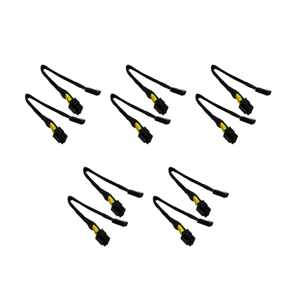 10 Pcs LP4 Molex Male to CPU 8 Pin (4+4) EPS-12V Power Adapter Converter Sleeved Cable 13-Inch(33cm)