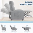 thumbnail image 6 of EuKer Recliner Chair for Adults, Overstuff Chair with High Backrest and Retractable Footrest, Light Gray, 6 of 7