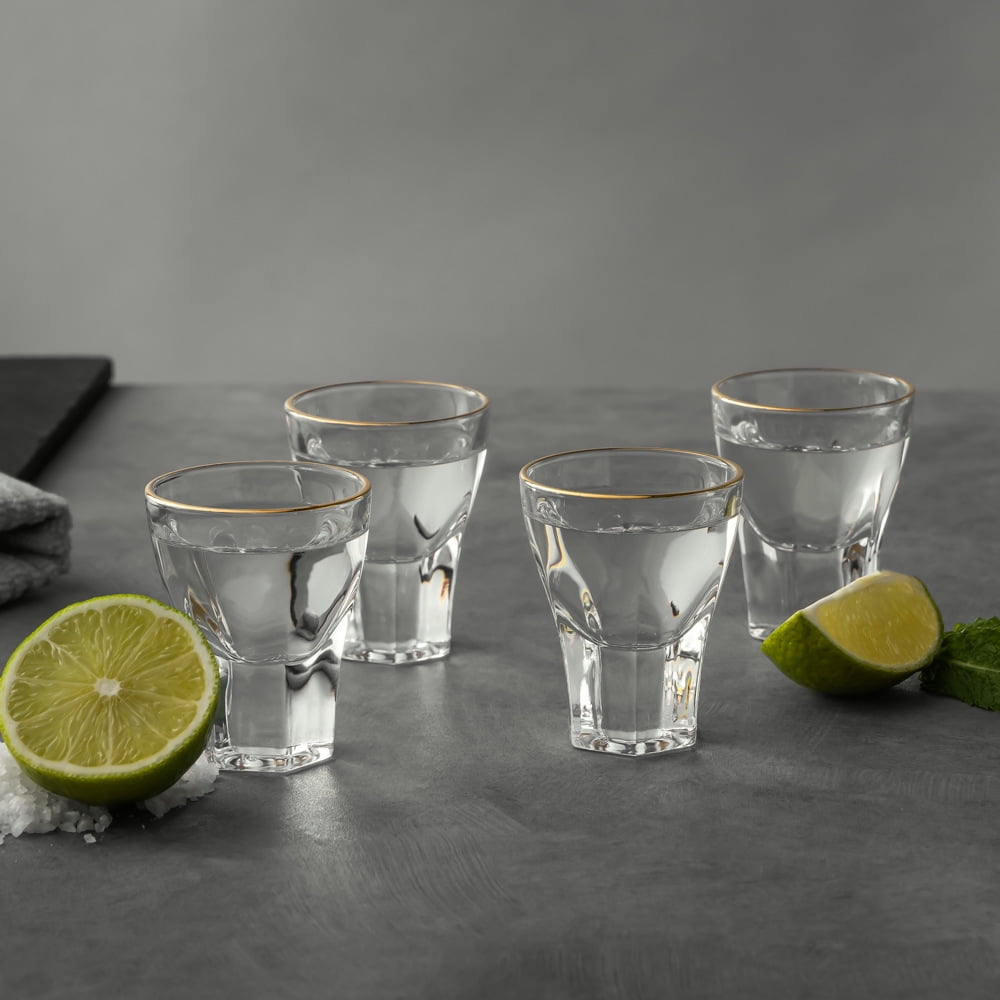 (4 pack) Thyme & Table Scalloped Shot Glasses, Set of 4
