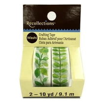 Green Leaf & Vine Print Crafting Washi Tape Set by Recollections - Decorative Craft Tape for Scrapbooking - Journaling - DIY Projects & Gift Wrapping - 2 Rolls