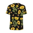 thumbnail image 3 of Rocae Bees and Sunflowers for Breathable Men's Baseball T-Shirt Fashionable Casual Baseball Jersey, Moisture-wicking Sportswear 3X-Large, 3 of 9