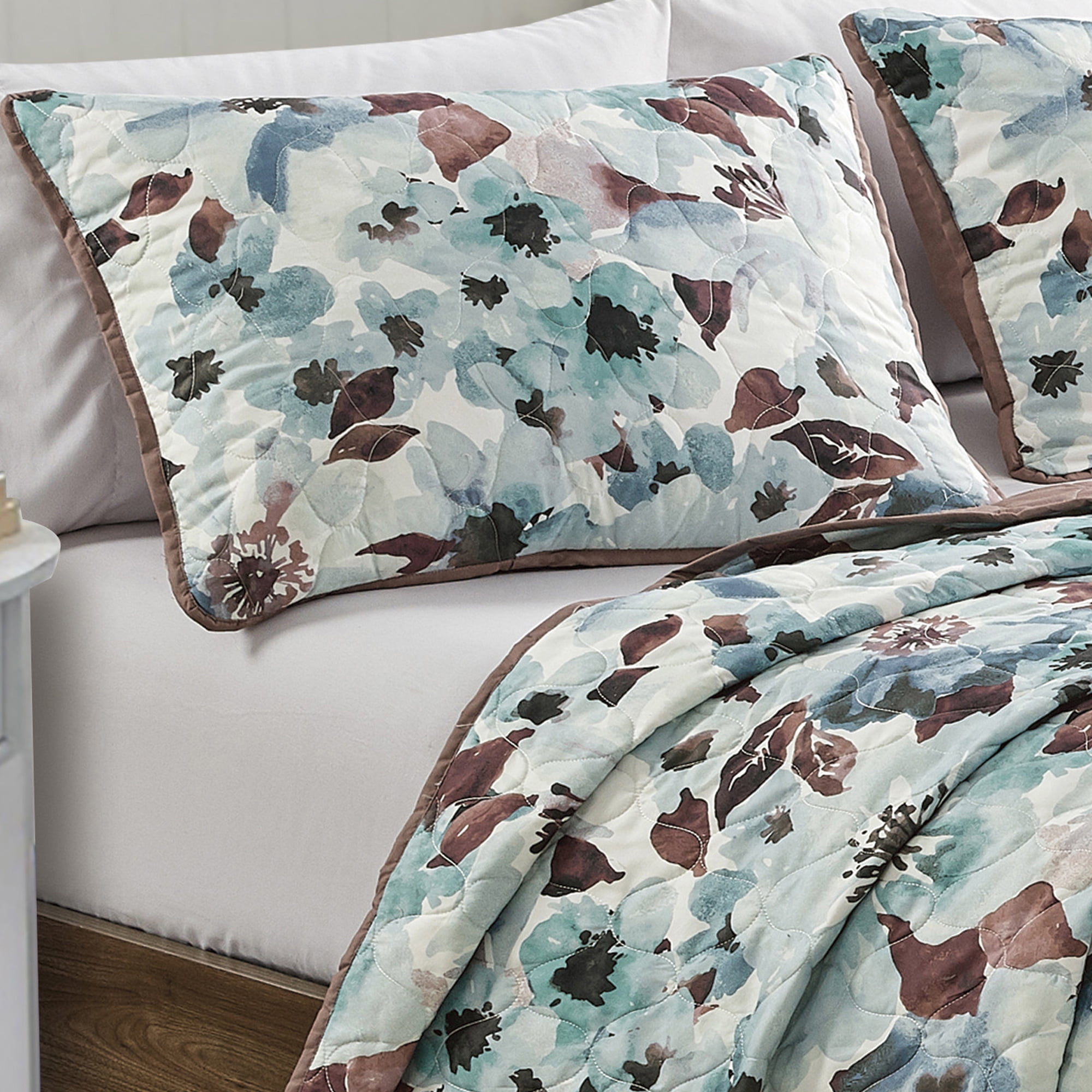 Evjk 3-Piece Oversized Quilting Set - Reversible, Breathable, Soft Brushed Microfiber Bedspread with Printed Pattern,Queen