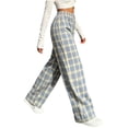 thumbnail image 5 of Sweatpants for Women Fashion Women Casual High Waist Pants Pants Comfortable Casual Pants Plaid Straight Leg Pants Light Blue Free Size, 5 of 7