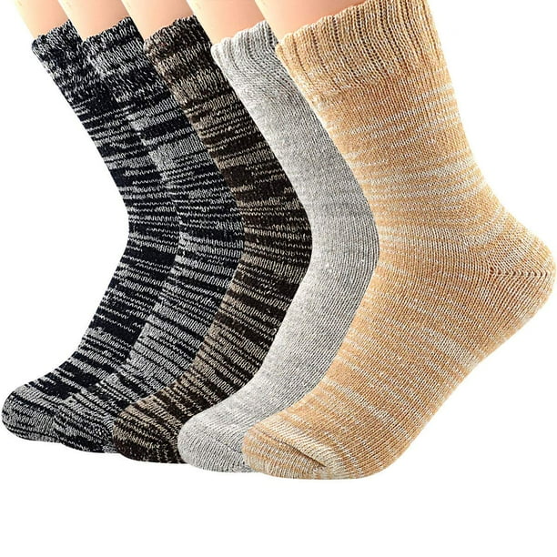 EZGO Mens Wool Socks Thick Heavy Thermal Fuzzy Warm Winter Crew Socks