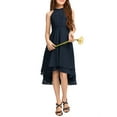 thumbnail image 4 of Sleeveless Solid Girls Flowy Dresses Kids Children Ruffle A-Line Dress, 4 of 5
