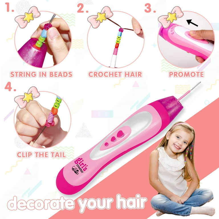 Dream Fun Hair Accessories Braider for 5 6 7 8 Year Old Girls, Jewellery  Kit Crystal Hair Beader Kits Toys for Kids Age 7 8 9 10 Beaded Hair  Braiding Machine Birthday Gift for 5-12 Years Old Children 