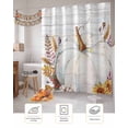 thumbnail image 7 of Fall Shower Curtain White Pumpkin Bathroom Curtains with Hooks, Waterproof Fabric Harvest Cotton Leaves Wheat Ears Wood Thanksgiving Bath Shower Curtains Set for Bathroom Bathtubs Decor 72x72 Inch, 7 of 7
