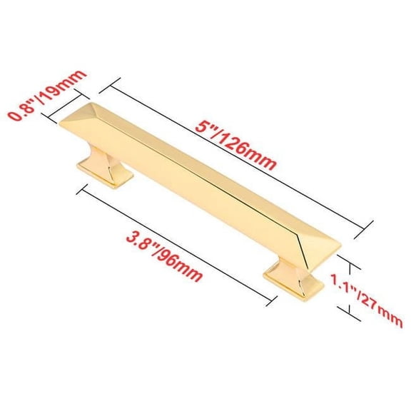 HW347PLGD011 Tristan Cabinet Pull, 3.75 in. Center to Center, Polished Gold - Pack of 25