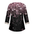 thumbnail image 4 of Hauts d'Été pour Femmes Mode Hauts d'Été pour Femmes Col en V Manches 3/4 Imprimé T-shirt Décontracté Blouse Hauts pour Femmes Manches 3/4 en Liquidation, 4 of 5