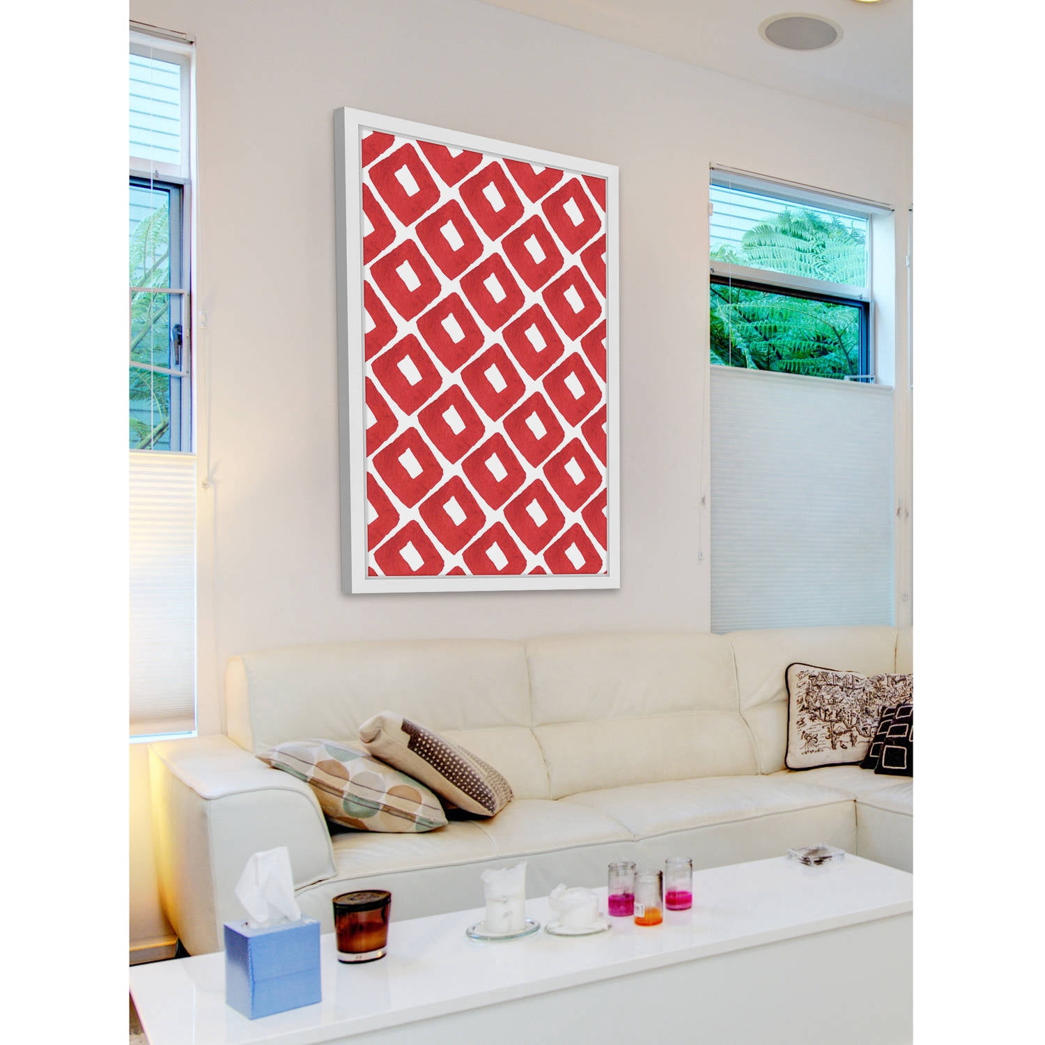 Marmont Hill "Red Squares" Framed Painting Print