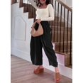 thumbnail image 4 of Yesfashion Women's Casual Summer Baggy Palazzo Pants  Drawstring High Waisted Wide Leg Harem Pockets Pants, 4 of 6