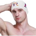 thumbnail image 3 of FYBTO Swimming Cap Retro Flower Alphabet R Tropical Unisex Adult FYBTO Polyester, 3 of 4