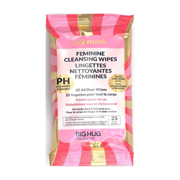Popmask Big Hug Feminine Cleansing Wipes, 25 Wipes