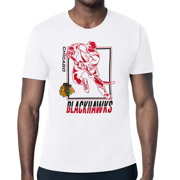 Men's Starter White Chicago Blackhawks Player Grid T-Shirt