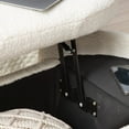 thumbnail image 4 of Pouseayar End of Bed Storage Bench, 47" Upholstered Comfy Sherpa Fabric Ottoman Bench with Storage, Entryway Bench Seat for Bedroom, White, 4 of 7