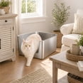 thumbnail image 7 of Stainless Steel Litter Box Extra Large, Bug Hull Open Top Cat Litter Box with High Sides, 23.6" x 15.6" x 10", 7 of 7