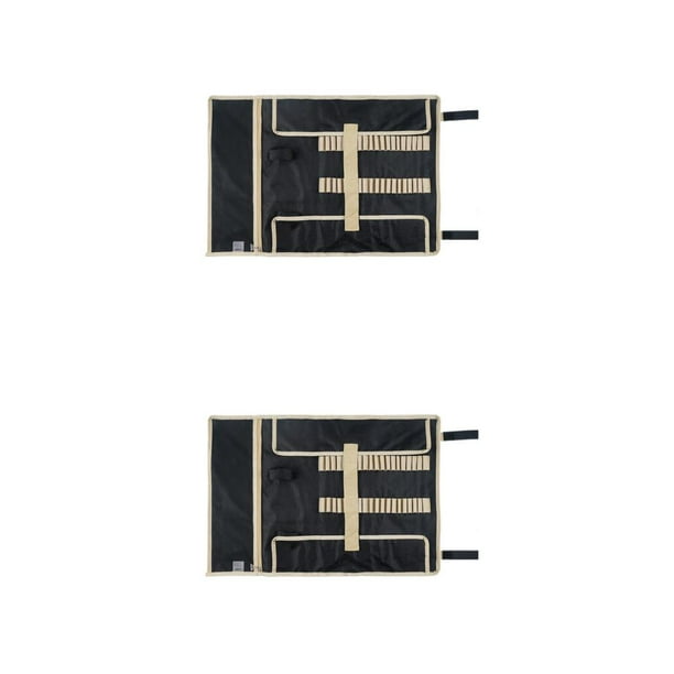 Sonducket Bolsa de herramientas para acampar, organizador de clavijas, bolsas de almacenamiento plegables para uñas, bolsa de tela Oxford, Negro L 2piezas