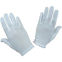 White Cotton Parade Santa Gloves Adult Costume Accessory - Large