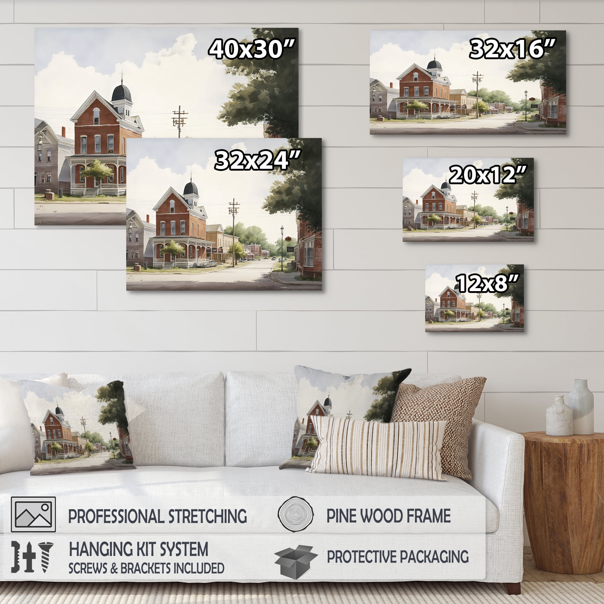 Designart Small Town In Arizona III Canvas Wall Art