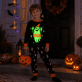 thumbnail image 2 of Boys Halloween Ghost Pajamas Glow in The Dark Cotton 2 Piece Sleepwear Set Long Sleeve Kids PJs for Toddler Boys 6Y, Ghost II, 2 of 7