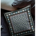 thumbnail image 4 of Floral Windows Indoor/Outdoor Fabric Pillow with Zip in Black Blue 20x20, 4 of 4
