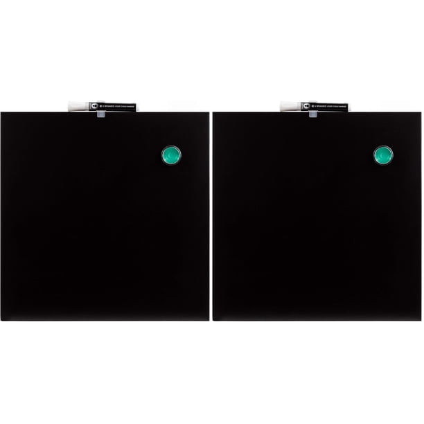 Pizarra de Tiza Magnética U Brands 14 x 14 cm Sin Marco Negra Paquete de 2
