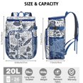 thumbnail image 3 of Botanical Jungle Leaves Cooler Backpack Soft Insulated Lunch Bag for Beach Resort Camping with Exotic Floral Print, 3 of 5