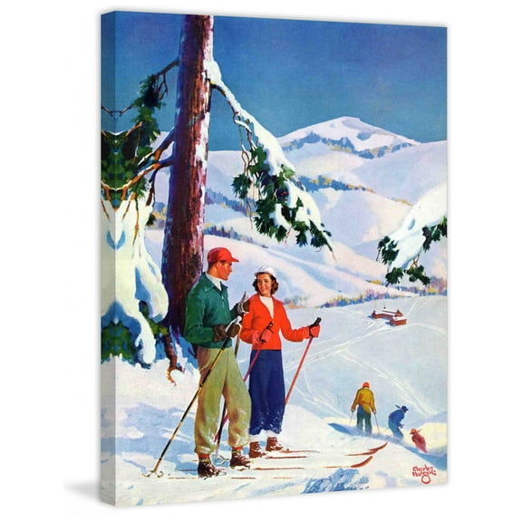 Marmont Hill Ski Break by Charles Hargens Painting Print on Wrapped Canvas