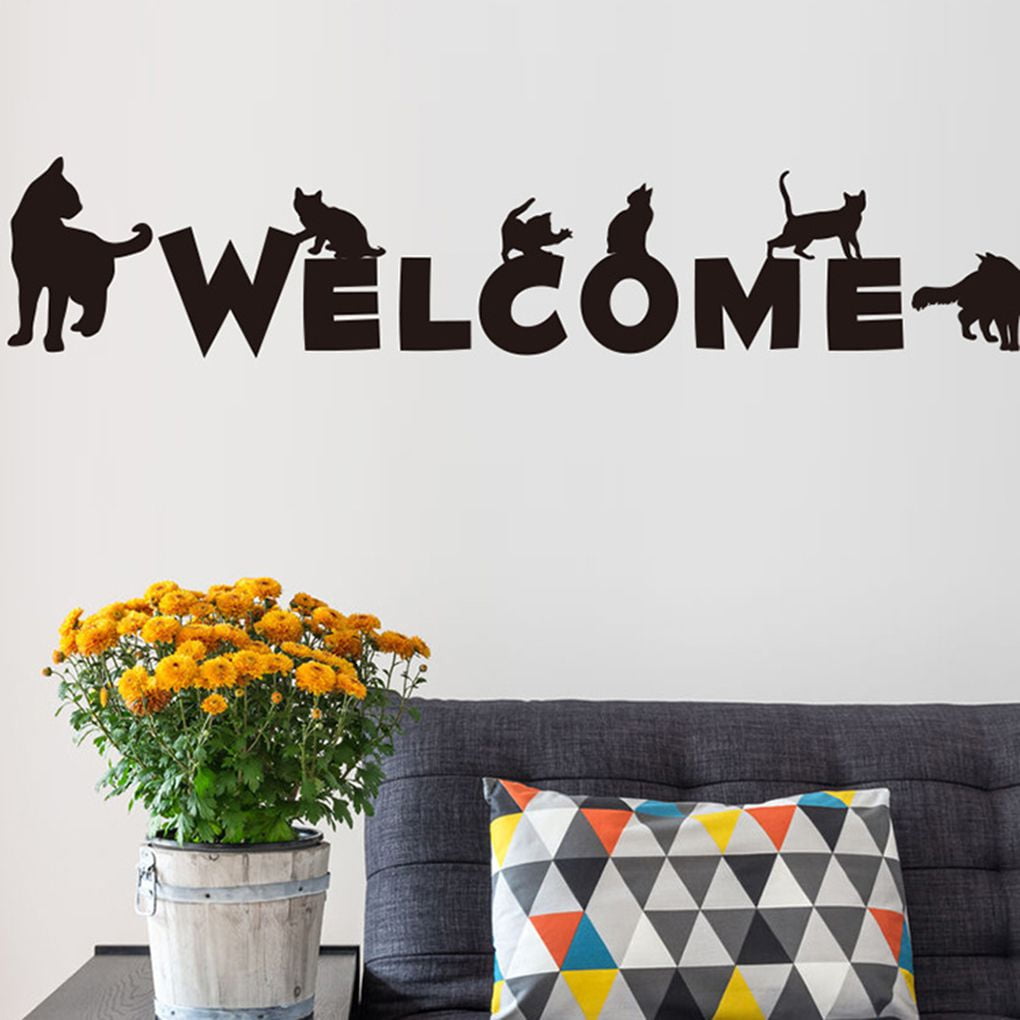 Cats Dog Welcome Wall Stickers Removable Vinyl Decals Mural Art Diy Home Decor Walmart Canada