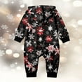 thumbnail image 4 of Bjutir Matching Family Christmas Pajamas Jumpsuits Snowflake Print Hooded Zipper Long Sleeve Warm Fall Winter Holiday Sleepwear Black, 4 of 6