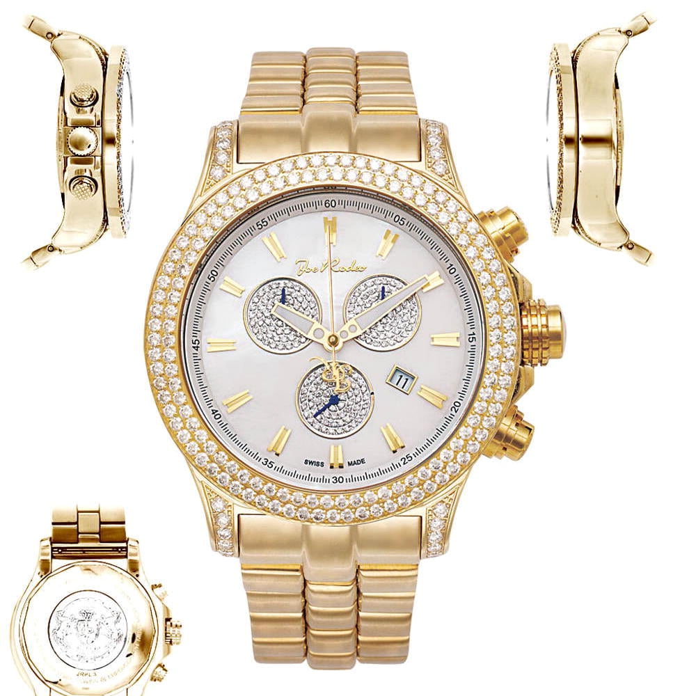 Yellow Joe Rodeo Mens Diamond Watch Genuine Diamonds 7 ctw 50 mm size case Model Master Pilot Style JMP04 Walmart