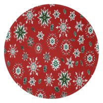 Red Christmas Snowflake Pattern Round Blanket,Comfortable Soft Flannel Throw Blanket,All Season,Warm Lightweight Blankets for Sofa Bed Couch Living Room Chair 47"x47"