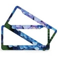thumbnail image 2 of Blue Hydrangea Flower License Plate Frames 2 Pieces Spring Flowers License Plate Frames Cover Holders for Women Men Auto Decoration Hardware 2 Hole Aluminum License Plate Cover, 2 of 6