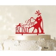 thumbnail image 1 of Love is Blid Décoration de Gâteau Personnalisée Décoration de Gâteau Rouge Personnalisée Option de Couleur Disponible 6-7 Pouces de Large, 1 of 1