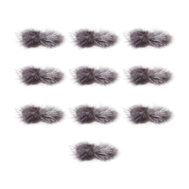 Pompones de imitación, bolas, bricolaje, gorros de punto, arte, 10 piezas para bufandas, ropa Gris