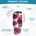 thumbnail image 4 of 40 oz Stainless Steel Tumbler Vacuum Insulated Leak Proof Stainless Steel Coffee Cup Water Bottles Maroon Roses, 4 of 9