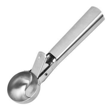 Kedshhgu Clearance Ice Cream Scoop Stainless Steel with Trigger and Comfortable Handle, Heavy Duty Metal Ice Cream Scoop Spoon Dishwasher Safe, Dipper for Fruits, Watermelon Scoop