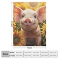 thumbnail image 4 of Orinice Cute Sunflower Pig Blanket Cartoon Animal Throw Blanket for Boys Girls Women Valentines Pig Gifts Piggy Soft Plush Flannel Throw Blankets for Sofa Couch Living Room Bedroom 50x60in, 4 of 6
