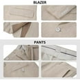 thumbnail image 3 of Lycody 2pcs Mens Linen Suit Casual Slim Fit Vintage Suits Groomsmen Suits Wedding Summer Beach Blazer Pants Set, 3 of 7
