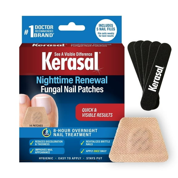 Kerasal Nighttime Renewal Fungal Nail Patches 14 Count and 24 Files