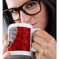 thumbnail image 2 of 3drose, Decorated Hand Fan of Red Color. White Plastic Handle, 11oz Mug, 2 of 6