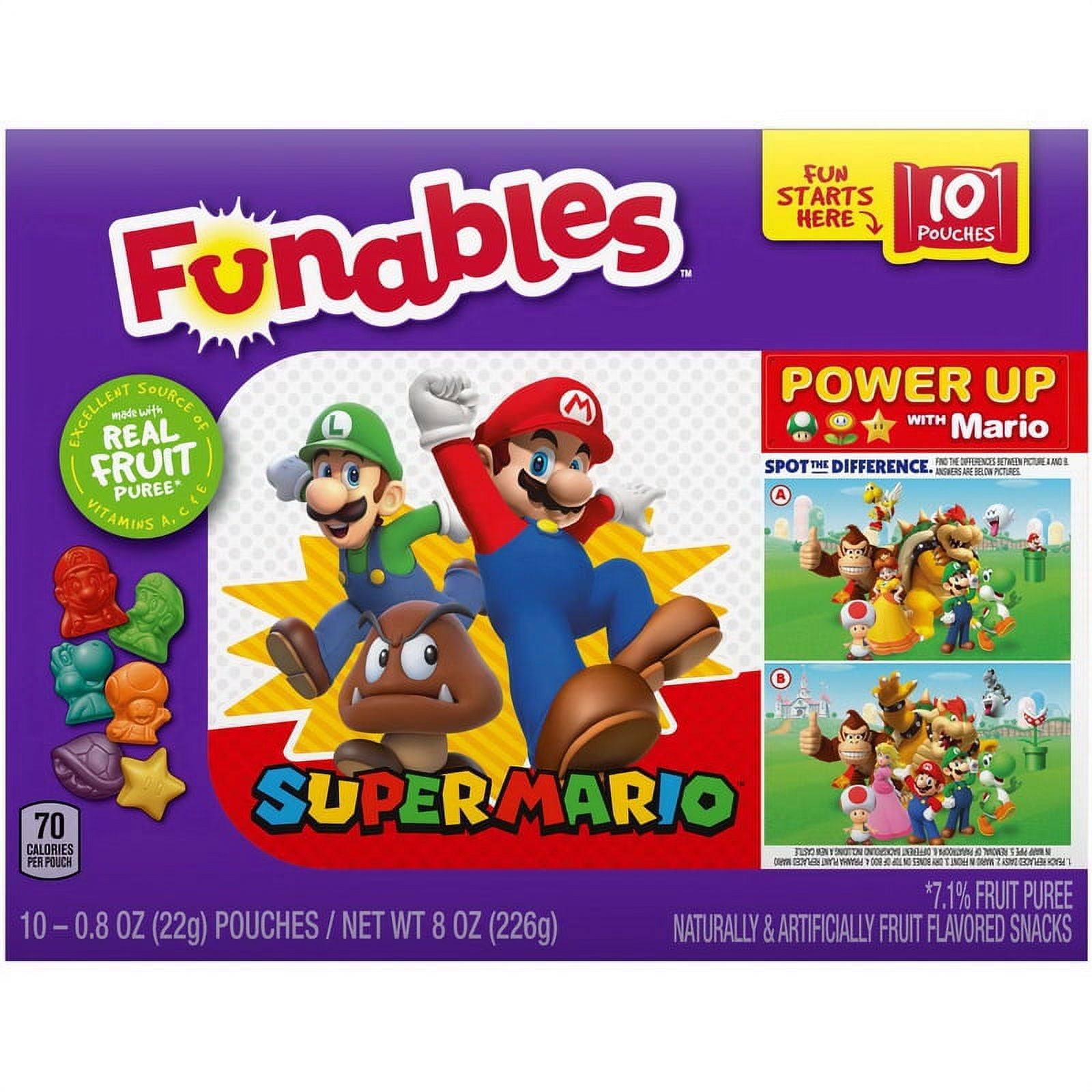 (Price/Case)Ferrara Funables Super Mario Fruit Snacks, 8 Ounces, 8 per case