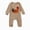 L101-Khaki, variant on Newborn Girl Boy Thanksgiving Clothes Infant Sweatshirt Jumpsuit Turkey Romper Baby Bodysuit Newborn Fall Winter Outfit(L101-Khaki,6-9 M)