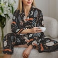 thumbnail image 6 of Salouo Fox In The Forest Pattern Women's Pajamas Set Long Sleeve Button Down Sleepwear Soft Pj Lounge Sets for women 2 Piece Pjs Set with Long Pants-X-Large, 6 of 7