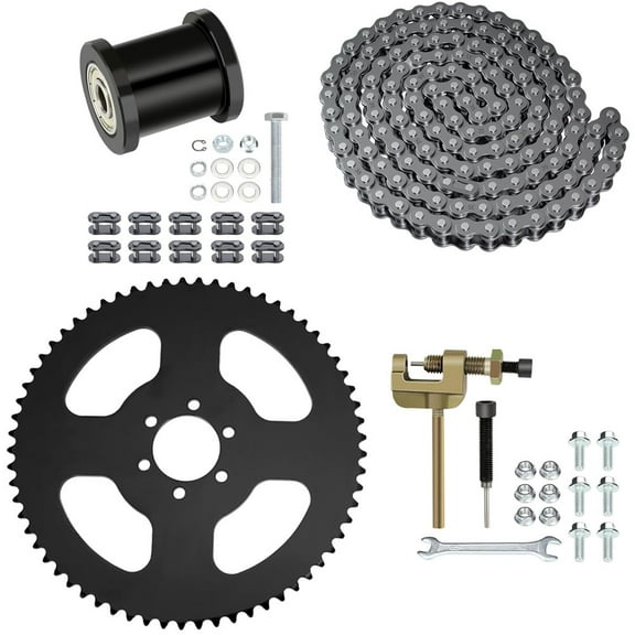 65 Tooth Sprocket 35 Chain with 140 Links Suitable for Coleman CT100U CC100X Baja Doodle Bug Blitz Dirt Bug Racer DB30 Motovox Mbx10 Predator 97cc 100cc 2.5hp Mini Bike Powersports Parts
